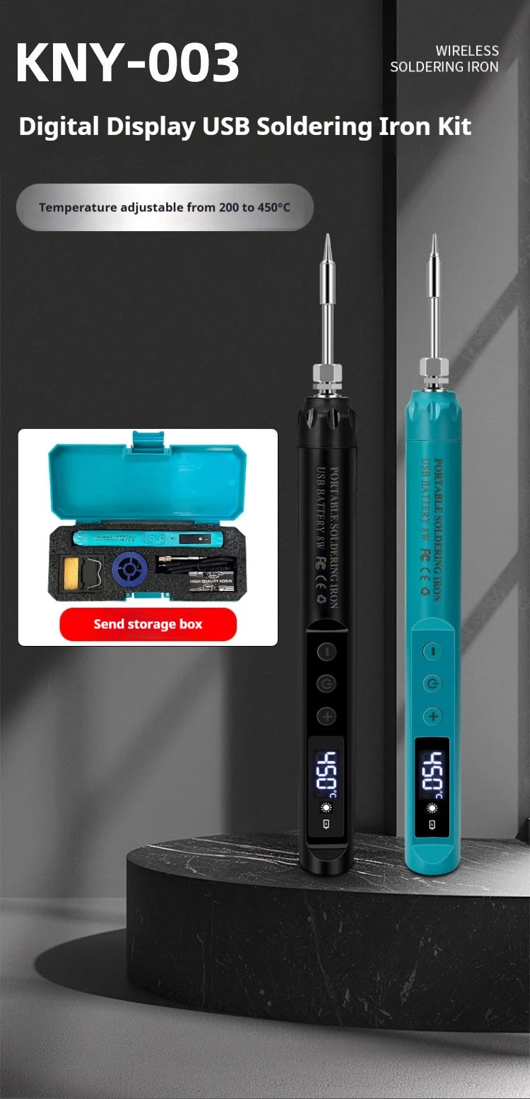 KANOYU Wireless solder iron usb charging portable digital display intelligent lithium battery for small home maintenance
