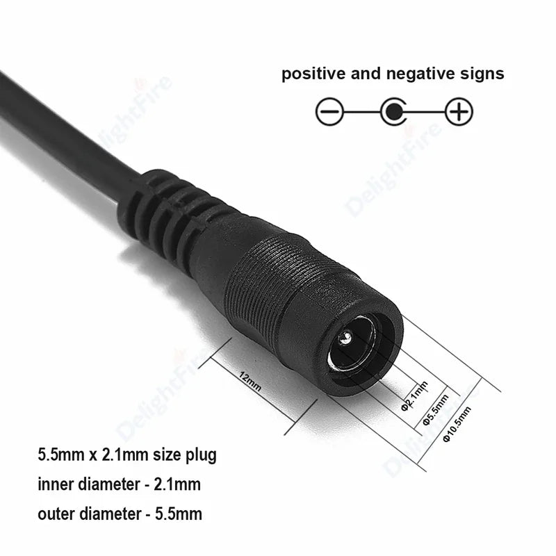 Splitter DC Power Cable 1 To 2/3/4/5/6/8 Way 5V 12V Male Female 5.5x2.1mm DC Plug Extension Wire For LED Strip Light Camera CCTV