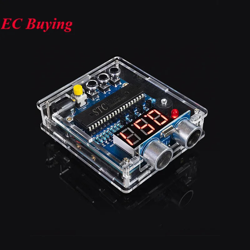 DIY Ultrasonic Rangefinder Kit 0-4M Distance Measuring Car Reverse Radar Alarm 51 Single Chip STC Electronic Welding Parts