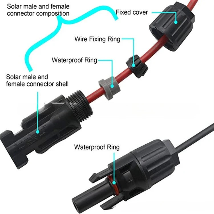 14AWG M，C-4 To Dc7909 Connection Cable M.C-4 Energy Storage Battery Conversion Cable Solar Photovoltaic Connection Power Cable