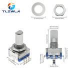 5PCS 20 Position 360 Degree Rotary Encoder EC11 5Pin Handle Long 15MM Audio Digital Potentiometer Without Switch
