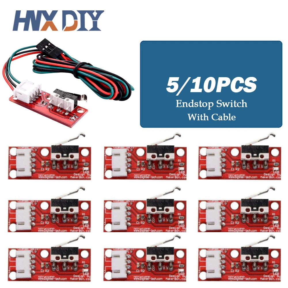 5/10pcs Endstop Switch For Arduino End Stop Limit Switch and Cable Mechanical Endstop For CNC RAMPS 1.4 Board 3D Printer Parts