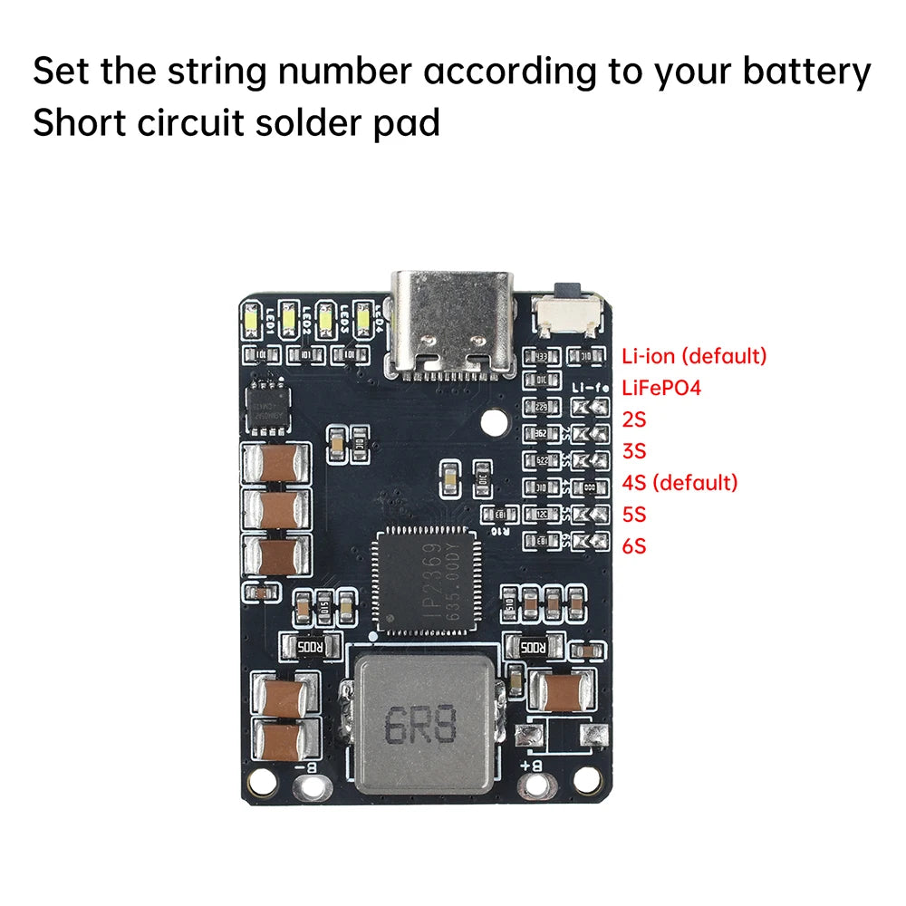 IP2369 45W 2S~6S Lithium Battery Charging Discharging Module BMS 3S 4S 5S Li-ion/LiFePO4 Batteries Charger for Power Banks Drone