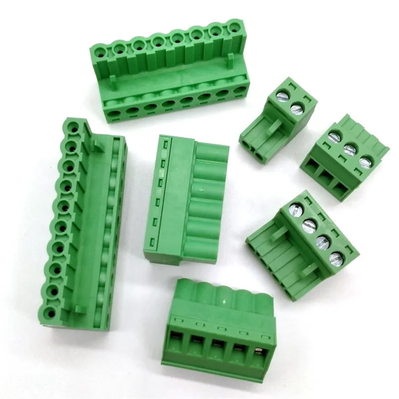 10Sets Pitch 5.08mm Terminal Block Connector 2EDG 5.08mm 2-20 Pin Pcb Screw Connector Terminal Block KF2EDG Socket PCB Screw