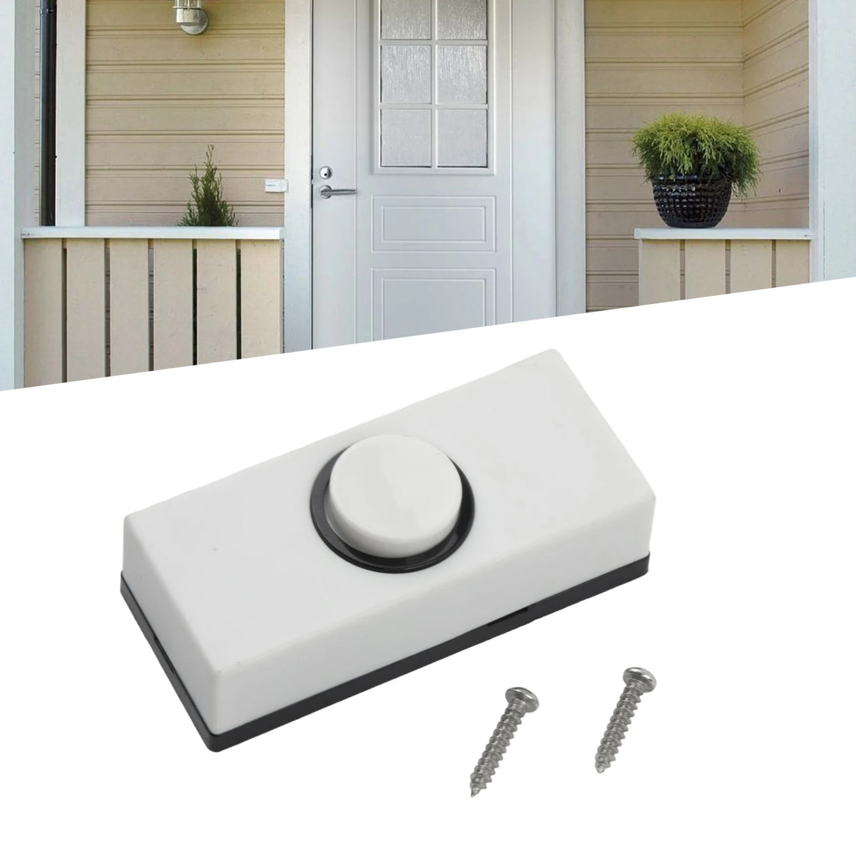 Push Button Door Bell Chime Bell Push Press Button Inserts Wall Plastic Hard Wiring Stylish Exterior Design Doorbells