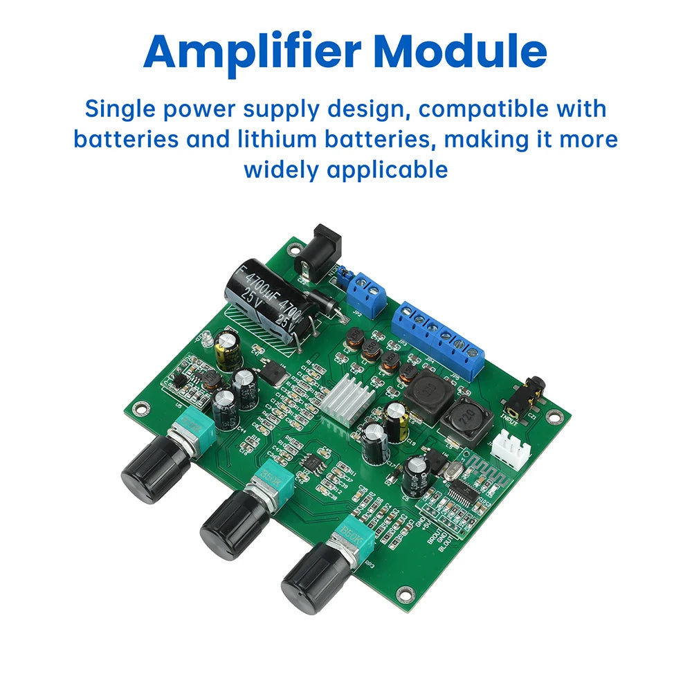 DC 9-18V 2.1 Channel Digital Audio Amplifier Board 2*15W+30W Bluetooth 5.4 Digital Decoder Power Amplifier Audiophile Subwoofer