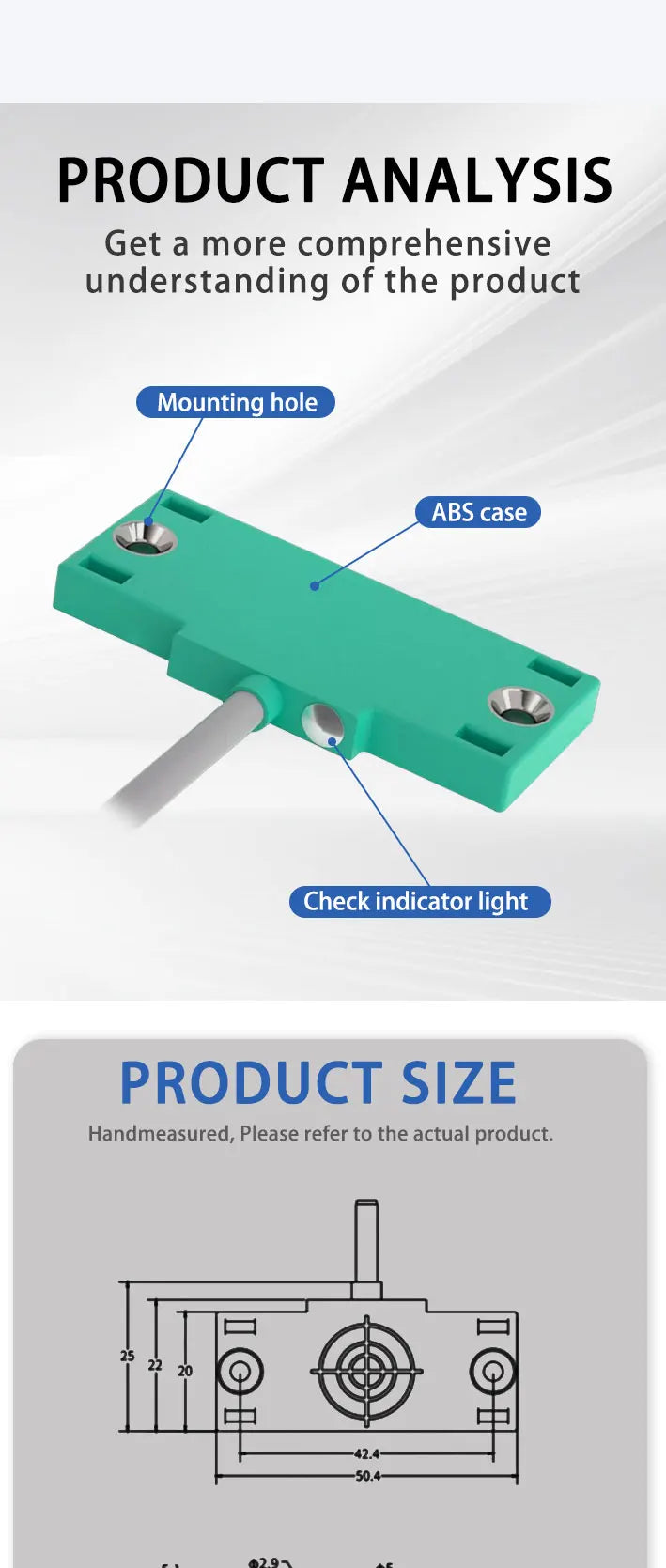 CBN5-F46-E0 NPN or PNP 10-30VDC 2-10mm Detection DistanceFlat Housing Capacitive Proximity Switch Sensor