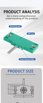 CBN5-F46-E0 NPN or PNP 10-30VDC 2-10mm Detection DistanceFlat Housing Capacitive Proximity Switch Sensor