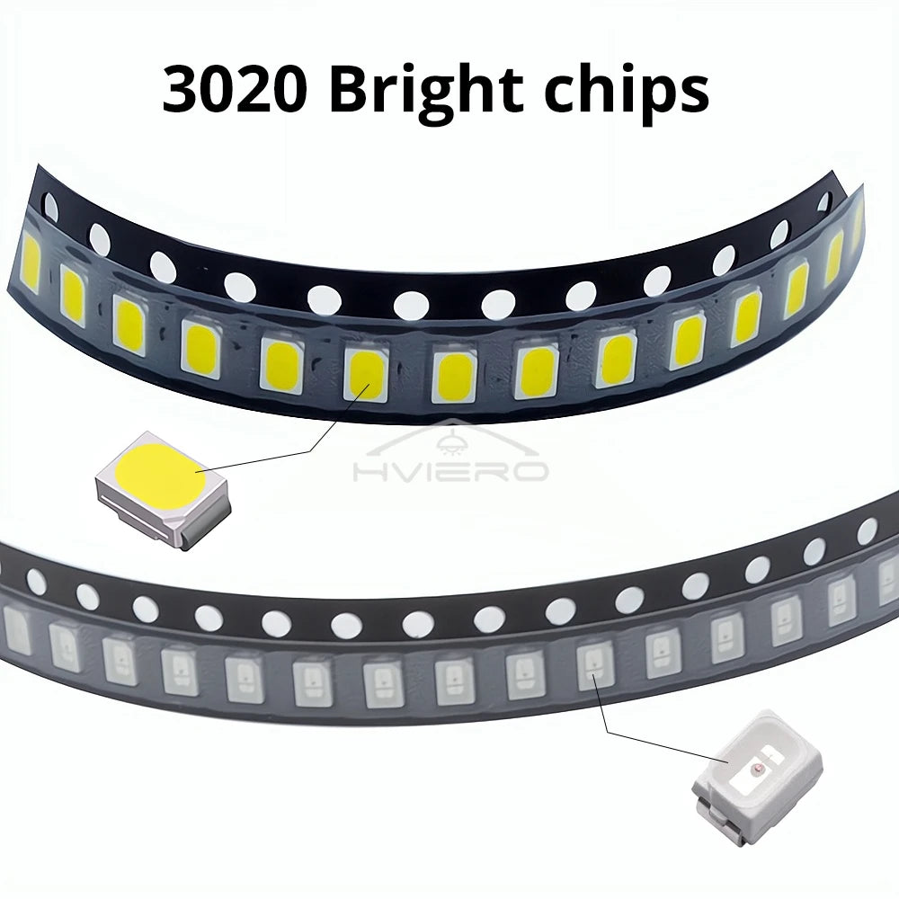 100Pcs 3.3V 2835 5730 3020 Bright Chips SMD LED Red Yellow White Blues RGB Purple Pink Light Emitting Diodes Lighting Atmosphere
