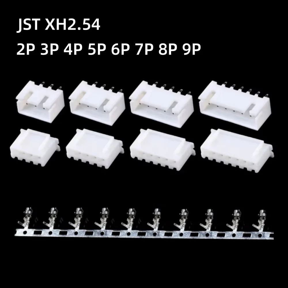 10pairs JST XH2.54 2/3/4/5 Pin Terminals Plastic Shell Male Plug Female Socket Wire Connector XH 2.54 2P 3P 4P 5P 6P 7P 8P 9P