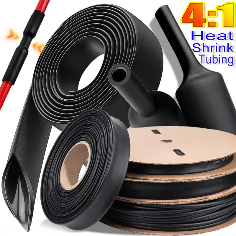 4:1 Dual Wall Adhesive Lined Heat Shrink Tubing Waterproof Sealing Wire Cable Insulation Sleeve for Car Marine Electrical Wiring