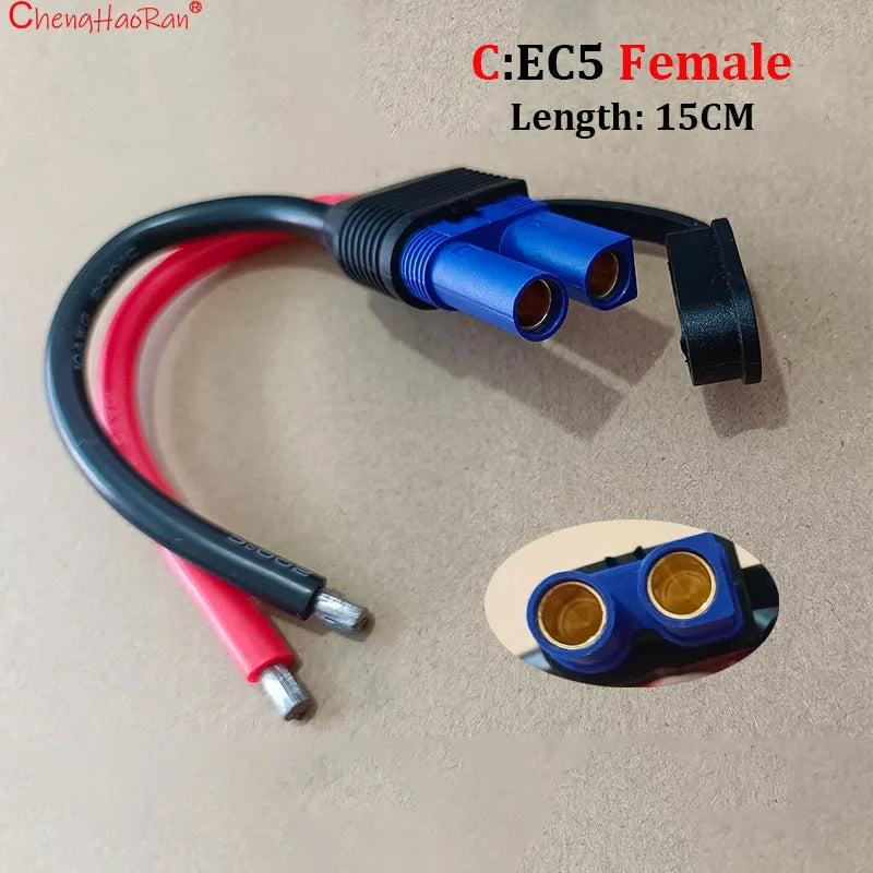 ChengHaoRan 1Set Weldable EC5 Model Aircraft Plug Male  Female Plug 15/30/50/100cm Extension Cord High Current  Plug