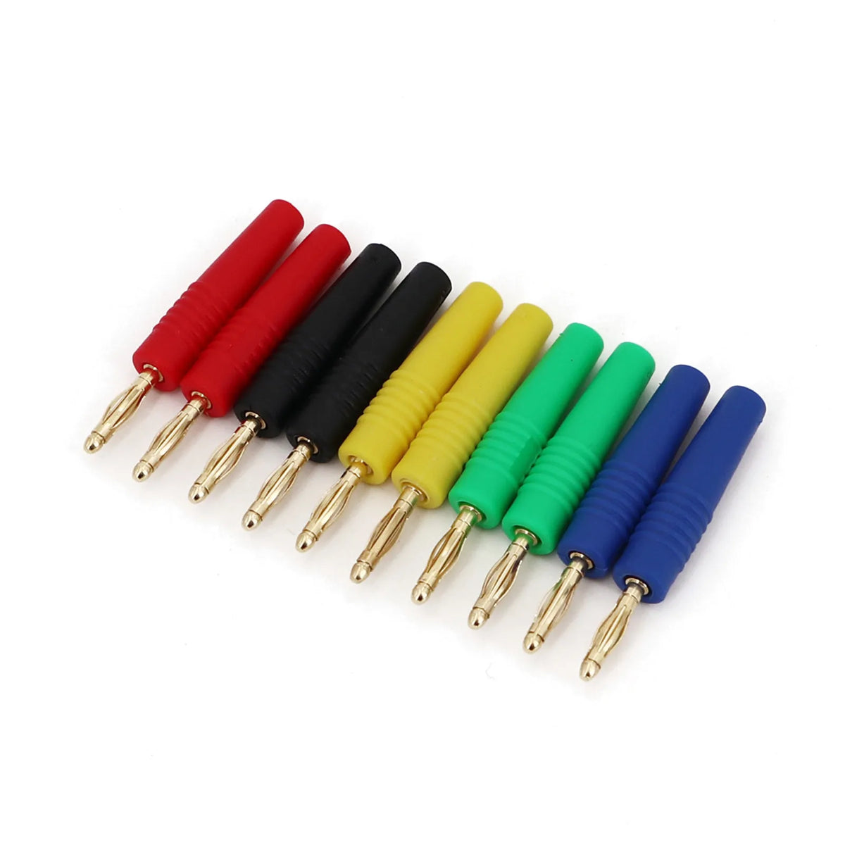 10Pcs Small Size 2mm Brass Gold Plated Male Banana Plug Wire Solder Type Connector