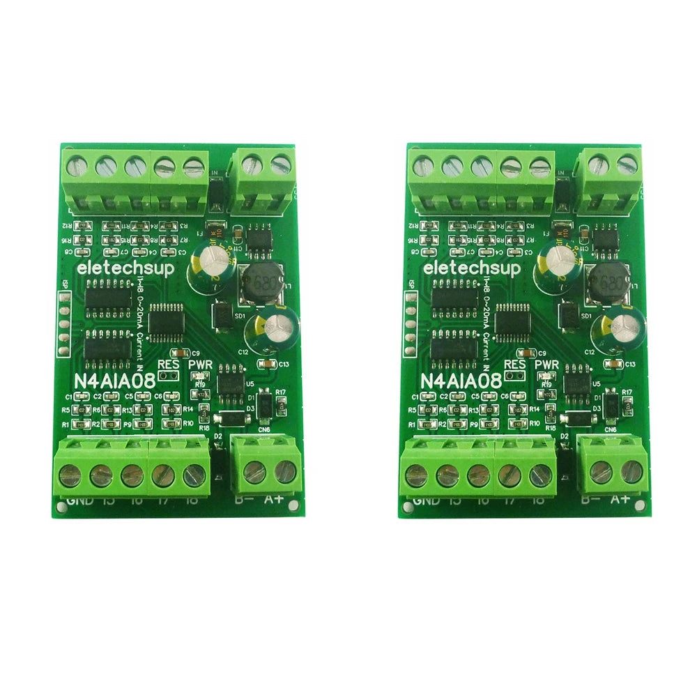 2PCS 8-24CH 4-20MA To RS485 Current Analog Input Collector Module MODBUS RTU Board For PT100 K Thermocouple Pressure Sensor