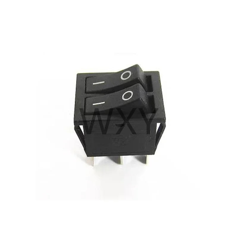 2Pcs KCD2 Double Boat Rocker Switch 6 Pin On-Off Position with Green Red Lights 20A 125VAC/16A 250V - Black No Light Option