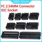 10Pcs FC 2.54mm Pitch 6P/8/10/12/14/16/18/20/24/26/30/34/40 Pin IDC Socket Connector Double Row Female Header for 1.27mm Wire