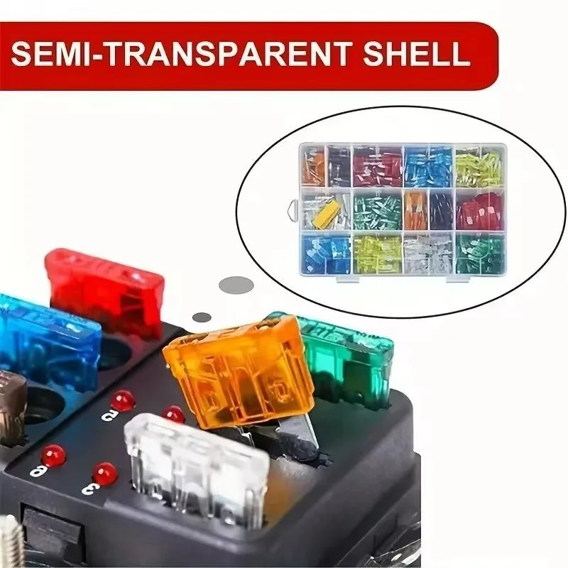 1000/306/120/50PCS Car Fuses Assortment Kit, Mixed Vehicle Blade Fuses - Standard & Mini & Low Profile Mini Fuse