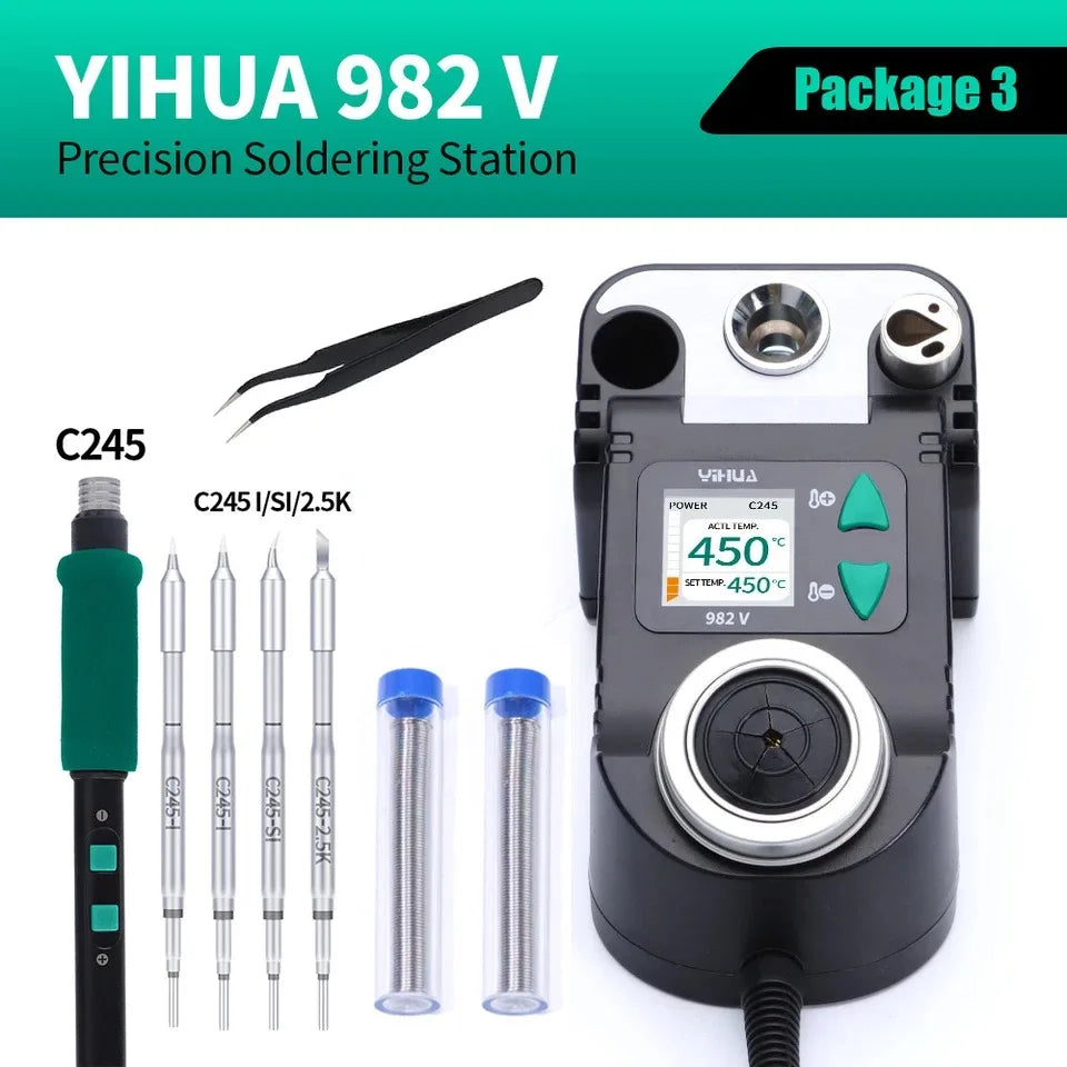 YIHUA 60W Digital Soldering Station 982-V C210/C245 Soldering Iron Kit ESD Precision Soldering Tools