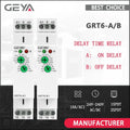 GEYA Delay Time Relay Electronic Type 10A AC230V OR AC/DC24V-240V Time Relay 24V 220V GRT6-A/B