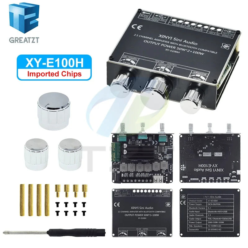 XY-E100H XY-E100L 2.1 Channel Bluetooth Audio Amplifier Board Module 50W+50W+100W Subwoofer With High Fidelity And Sound Quality