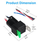  2 3 5 6PCS 12V 24V DC 4 5 Pin Car Automotive Fused Relay 30A Automobile Control Normally Open Relais Fuse with Backrest