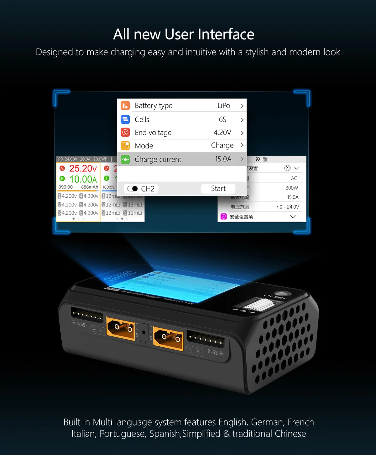 ToolkitRC M6D V3 500W 15A DC Dual Channel Smart Charger Discharger For 1-6S  LiPo LiHV LiFe Lilon Battery FPV Drone