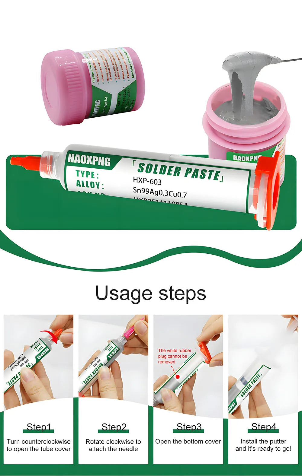 Solder Paste Flux For Soldering Sn99ag0.3cu0.7  Smd Repair Tin Paste 217℃ Tin Paste Set Welding Fluxes High Quality Flux