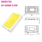 100pcs 3V LED SMD 5730 or 2835 Copper LED COB Chip Lamp Beads 0.5W Lighting Interior Replacement Parts for LED Round Board Bulb