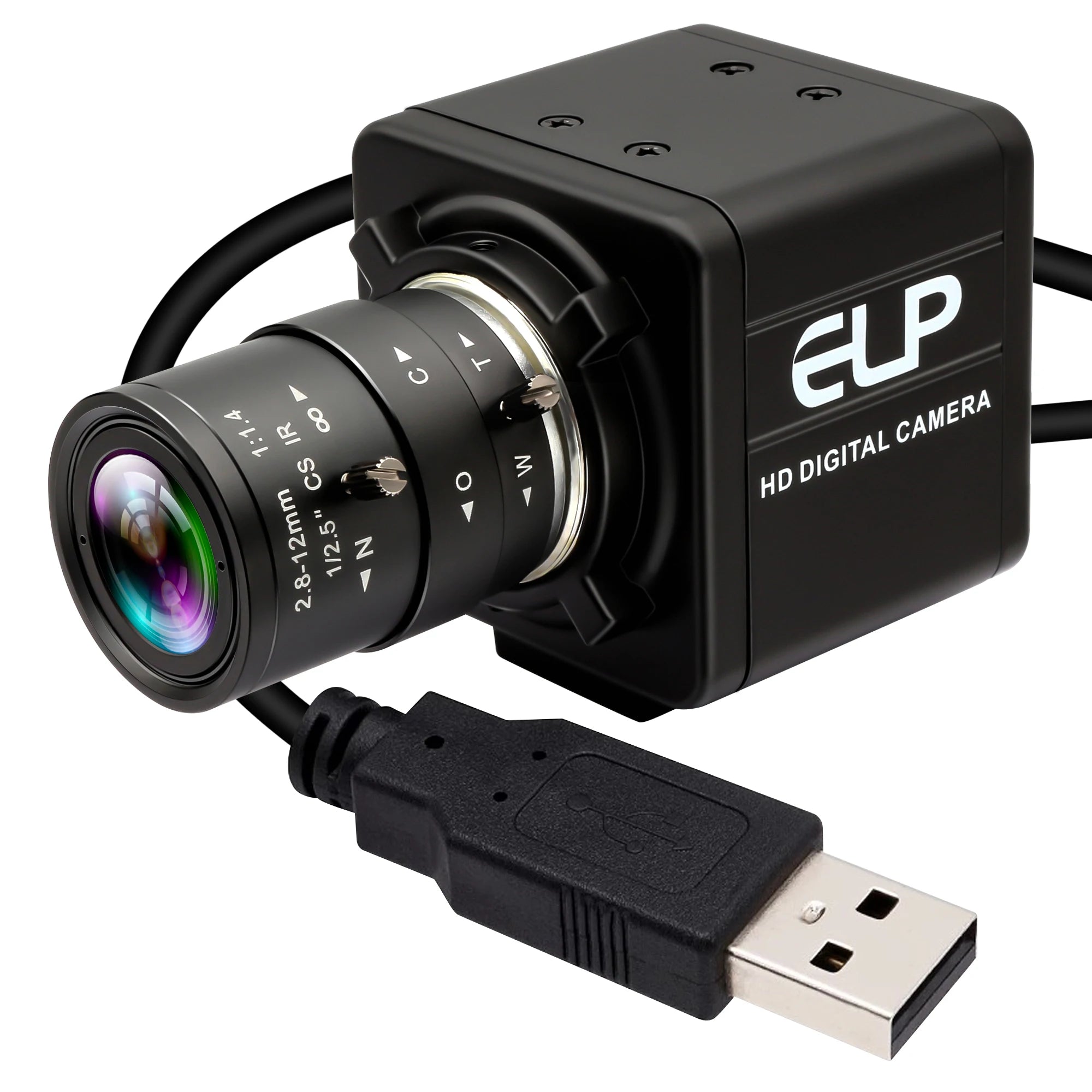 ELP USB Camera IMX298 UVC Mini USB Camera 16MP with 2.8-12mm CS Zoom Lens