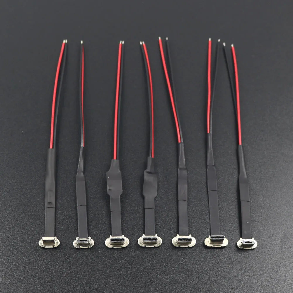 1pc USB C Type-C FPC 2pin3pin with Resistor R1 Soft Flat Cable Male Charging Cable Fast Charge Charging Wire Extention for Phone