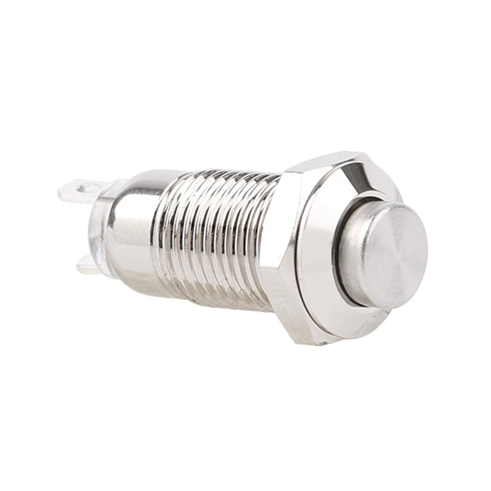 1PC 8mm Self-reset Momentary Self-locking Latching Metal Push Button Switch 2pins NO LED high head switch