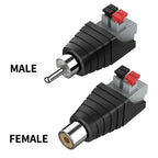 4/10/40 Pcs AV Audio Video Connector with Solderless Crimp - RCA Male/Female to Terminal Block for Speakers & Home Theater
