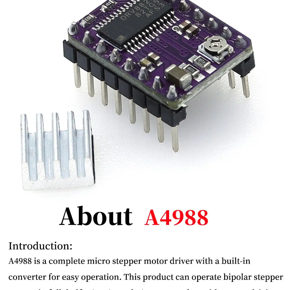3D Printer Parts A4988 DRV8825 Stepper Motor Driver With Heat sink For SKR V1.3 1.4 GTR V1.0 RAMPS 1.4 1.6 MKS GEN V1.4 board