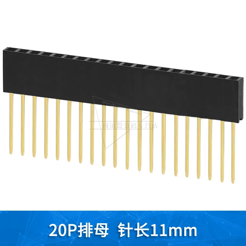 2.54mm Single Double Row Female Socket 1X5/6/8/10/15/16/40 2X3/4/20/18/40 Long Pins PC104 11mm PCB Board Pin Header For Arduino