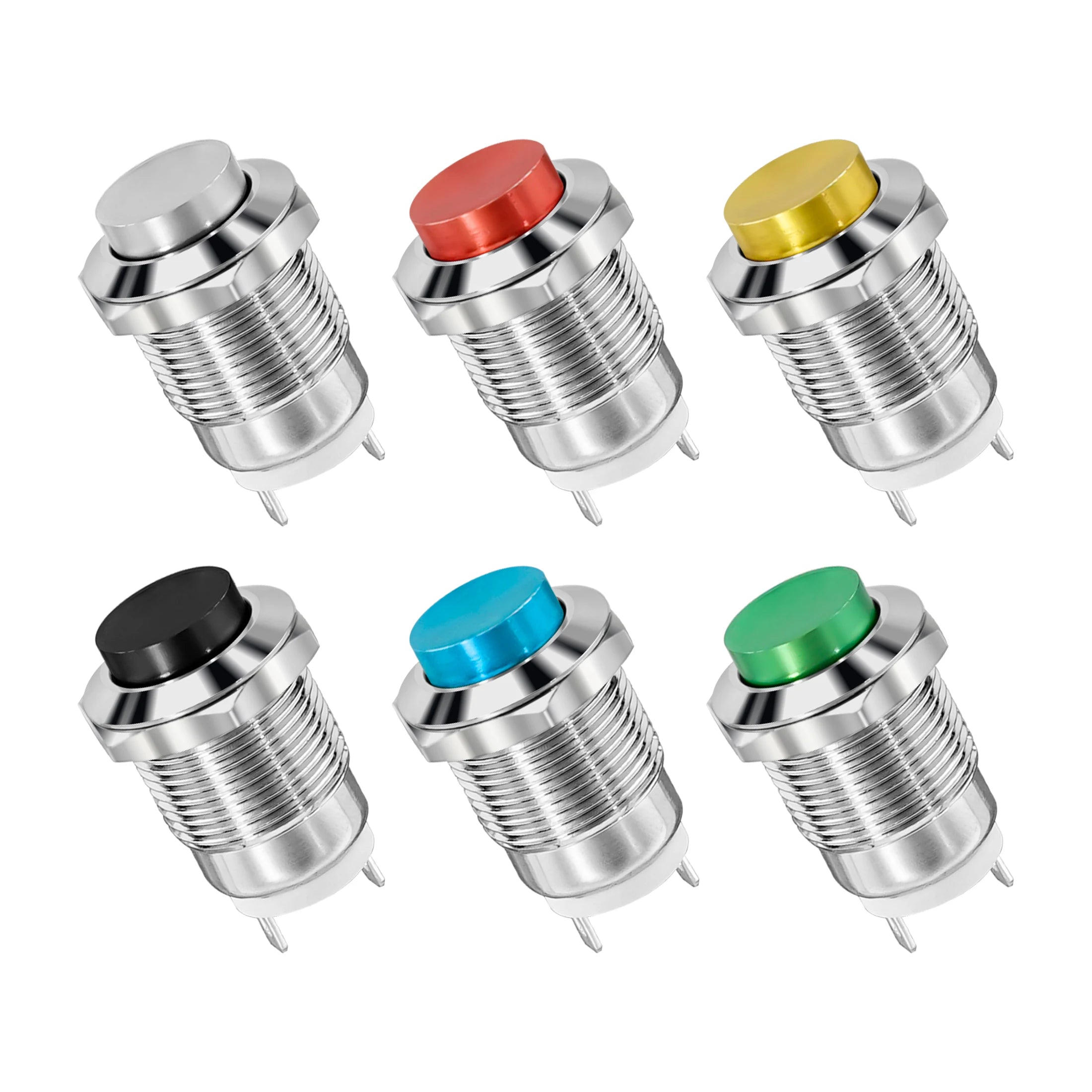 1 PCS 12mm Waterproof Momentary High Round Metal Push Button Switch Car Start Horn Speaker Bell Automatic Reset