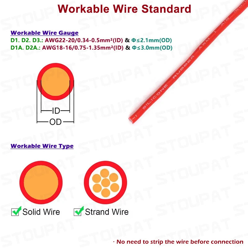 Quick Wire Connector Pluggable Locking Buckle Terminal Block Universal Compact Electrical Cable Jointer for LED Strip Car DIY