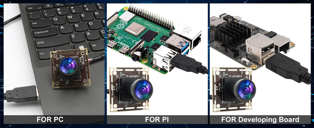 ELP 16MP USB Camera Module Wide Angle PC Webcam with Micro Distortion Lens IMX298 Industrial Lightburn Camera for Raspberry Pi