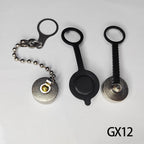 GX12 GX16 GX20 Aviation Circular Plug Socket Waterproof Dust Cable Connector Metal Leather Chain Protective Sleeve Cap
