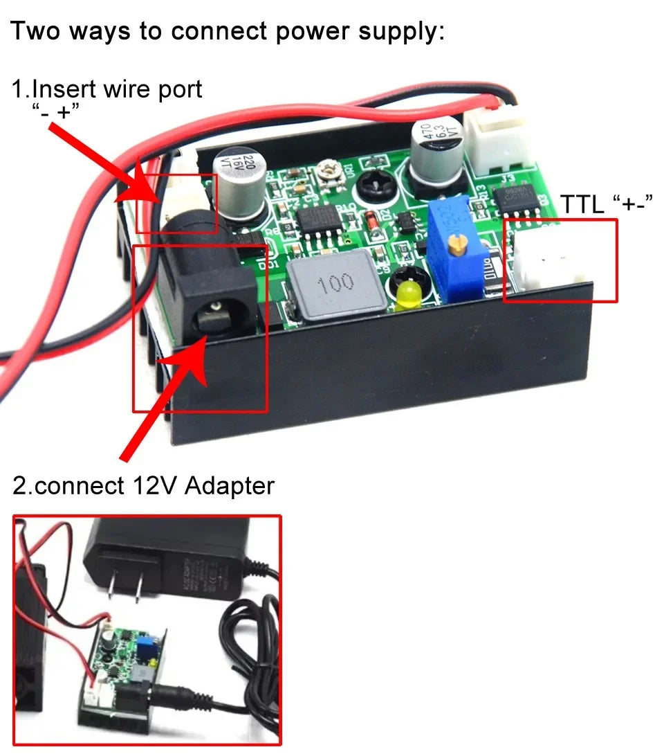 850nm 1000mW IR Focusable Dot Laser Diode Module Fan Cooling 12V Driver TTL for Industrial Woodwork Tools
