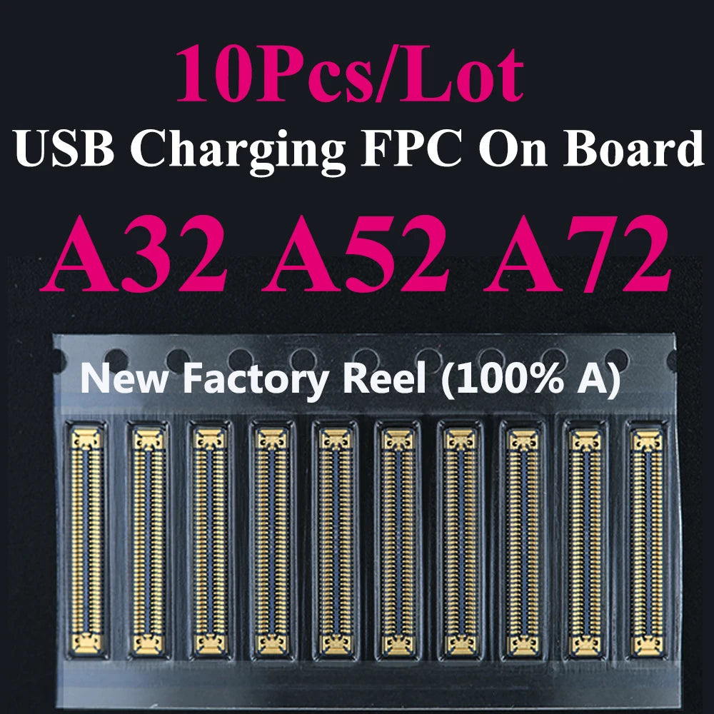 10pcs Charging FPC on MainBoard for Samsung A12 A22 A52 A55 A56 A13 A33 A34 A51 A71 A40 A80 A21S A05 A06 A07 FPC Connector Port