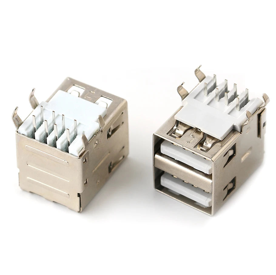 10PCS USB Interface Double-Layer USB Socket Type A Standard Port Male and Female Solder Socket DIP Straight Bent Pin PCB Socket