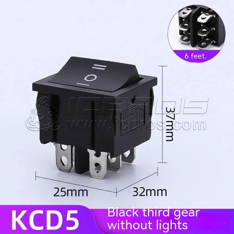 10pcs KCD2 KCD5 21x24mm 21*24mm Rocker Switches Kit 4 Pin 6Pin 2 Position 3 Position 15A/250VAC ON-OFF ON-OFF-ON