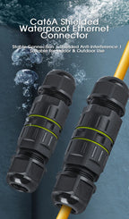 CAT6A IP68 Waterproof RJ45 Coupler Outdoor Ethernet Straight Connector Waterproof Network Adapter for CCTV Camera Monitoring