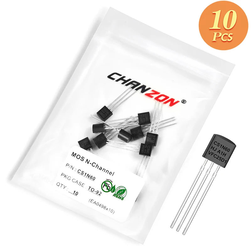 10/100PCS/Lots Original N Channel Mosfet Transistor 2N7000 BS170 CS1N60 2SK2837 2SK3878 2N60 8N80 TO-92 TO-3P TO-251 TO-220F
