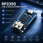 RP2350A Microcontroller Development Board TYPE C Power Supply With USB A Port Half Hole Design W25Q16 Flash Full GPIO Breakout