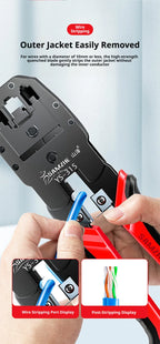 SAMZHE RJ45 Crimper Tools Crimping Pliers Ethernet Network Cable Crimper Cutter for 8P/6P/4P RJ45 RJ11 Precise Stripper Plier