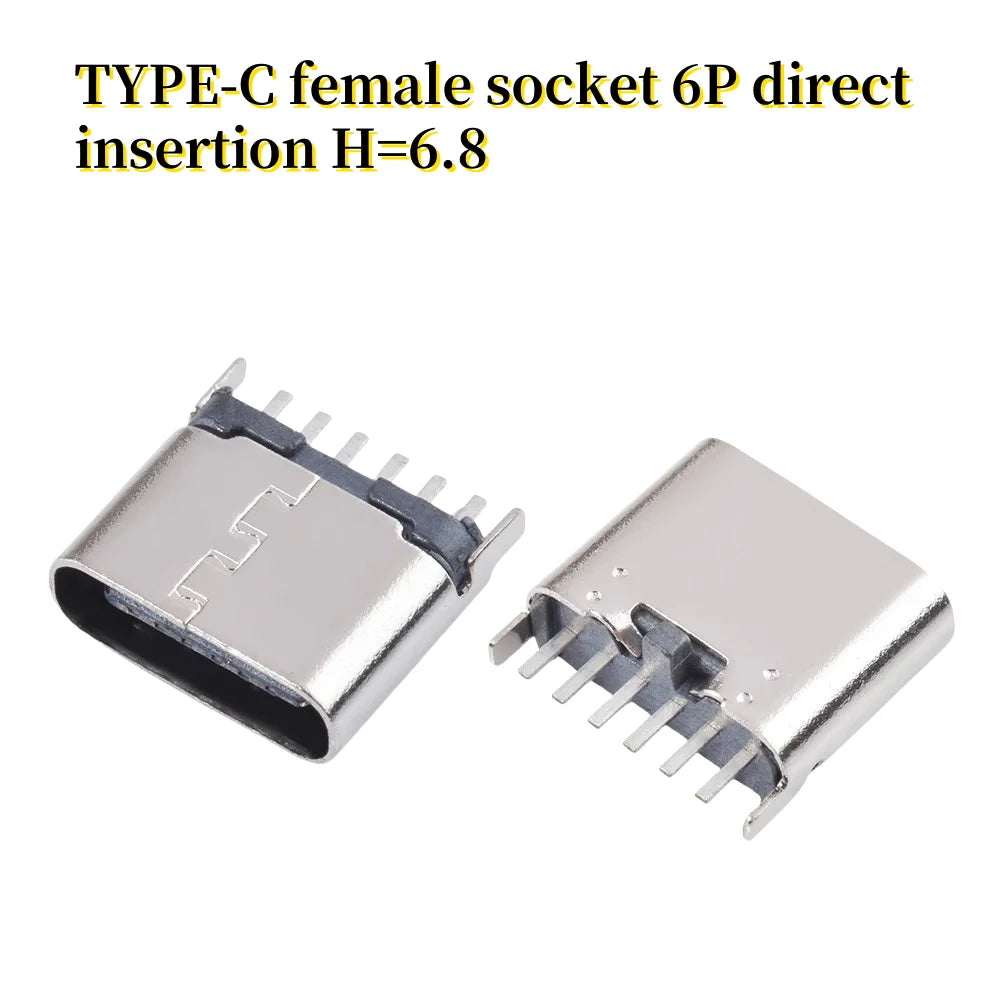 USB Connector Type C Female Charging Port Jack 2/4/6/16 Pin Type-C Socket PCB Soldering SMD SMT DIY Repair Type C Adapter