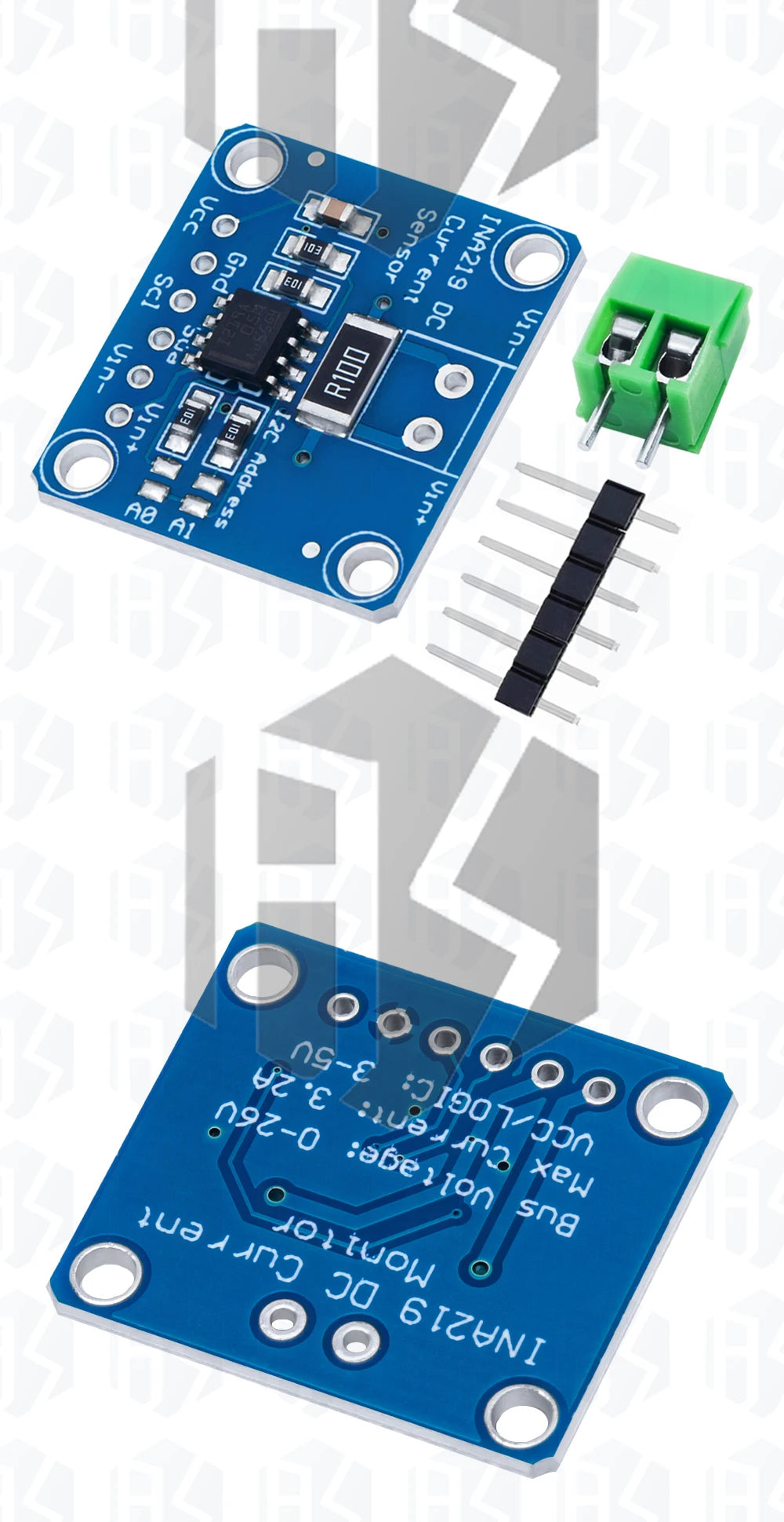 1~5PCS EGBO INA219 I2C Zero Drift Bi-directional Current Power Supply Sensor Breakout Monitoring Module