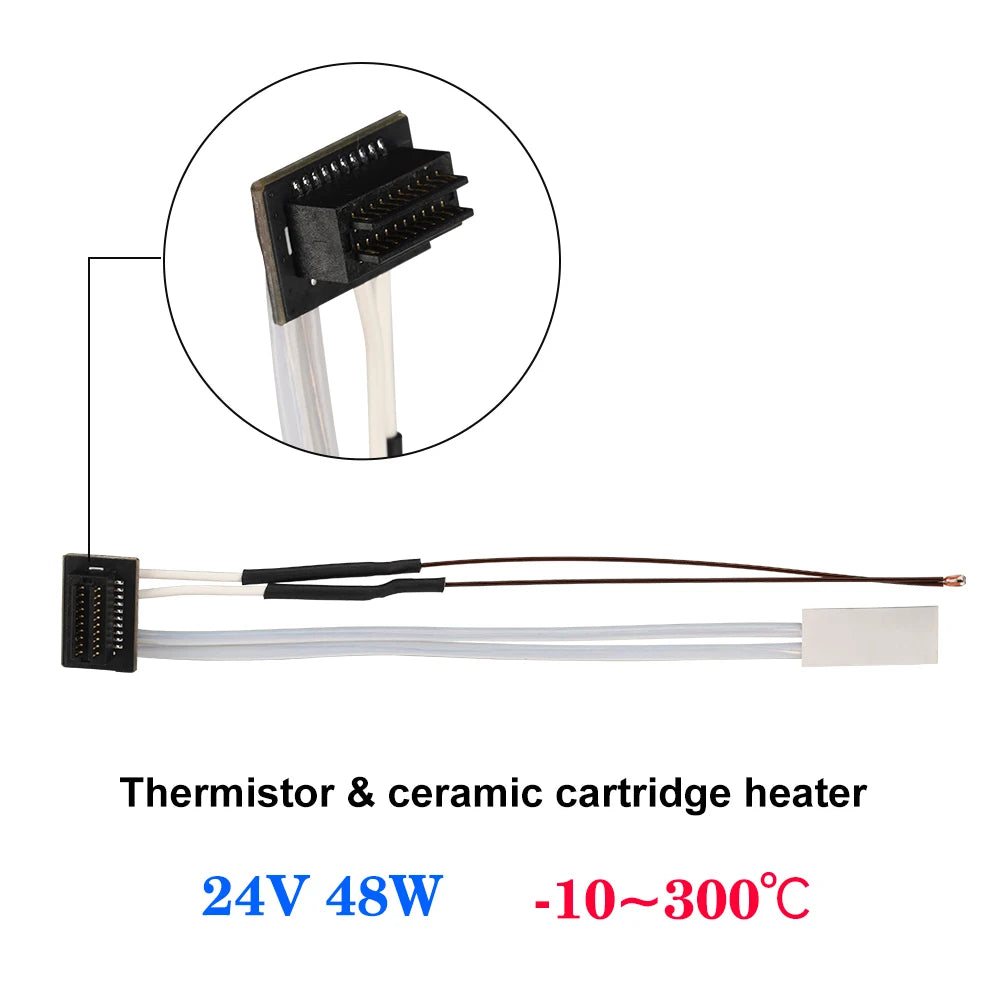 For Bambu Lab Hotend v2.0 V3.0 Kit X1c P1P Thermistor & Ceramic Heater Plate Hotend V3Heater Cartridge 24V 50W 3D Printer Parts