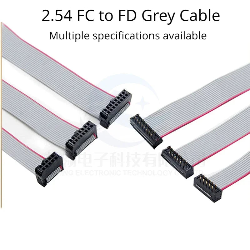 2.54 Pitch FC to FD Gray Cable IDC Wire Welding Plate Male to Female DC4 Transfer Connection 8P-50P Wire Connector